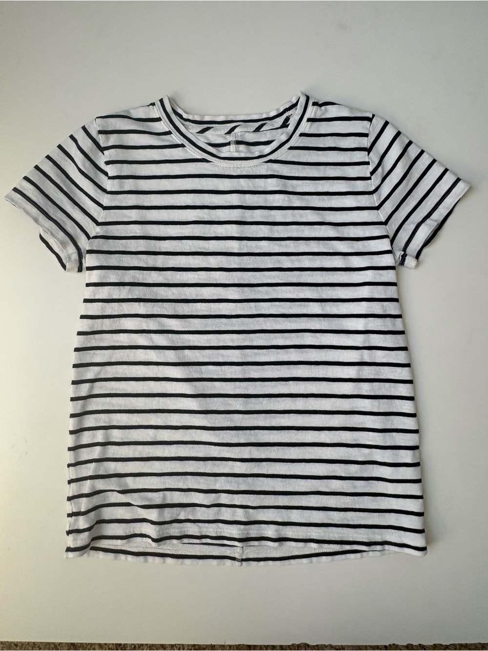 J. Crew White Tee with Black Stripes - Short Sleeve